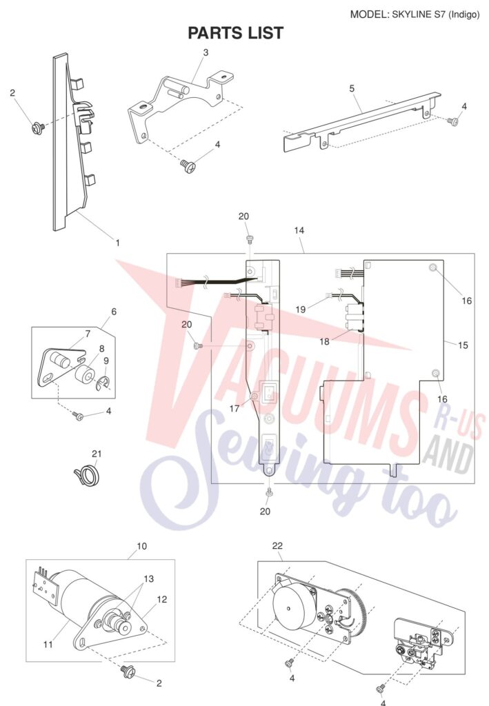 Janome Memorycraft Skyline s7 exploded schematic diagram (page 11)