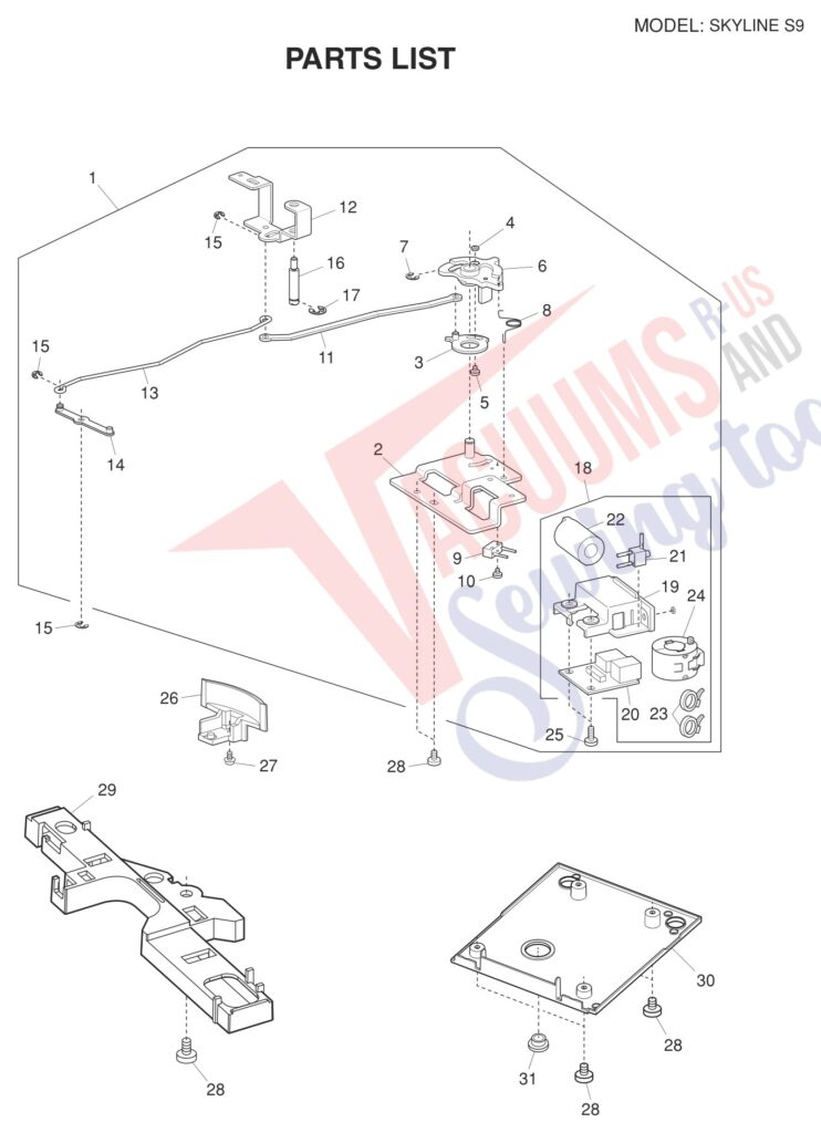 Janome SKS9 exploded schematic diagram (page 2)