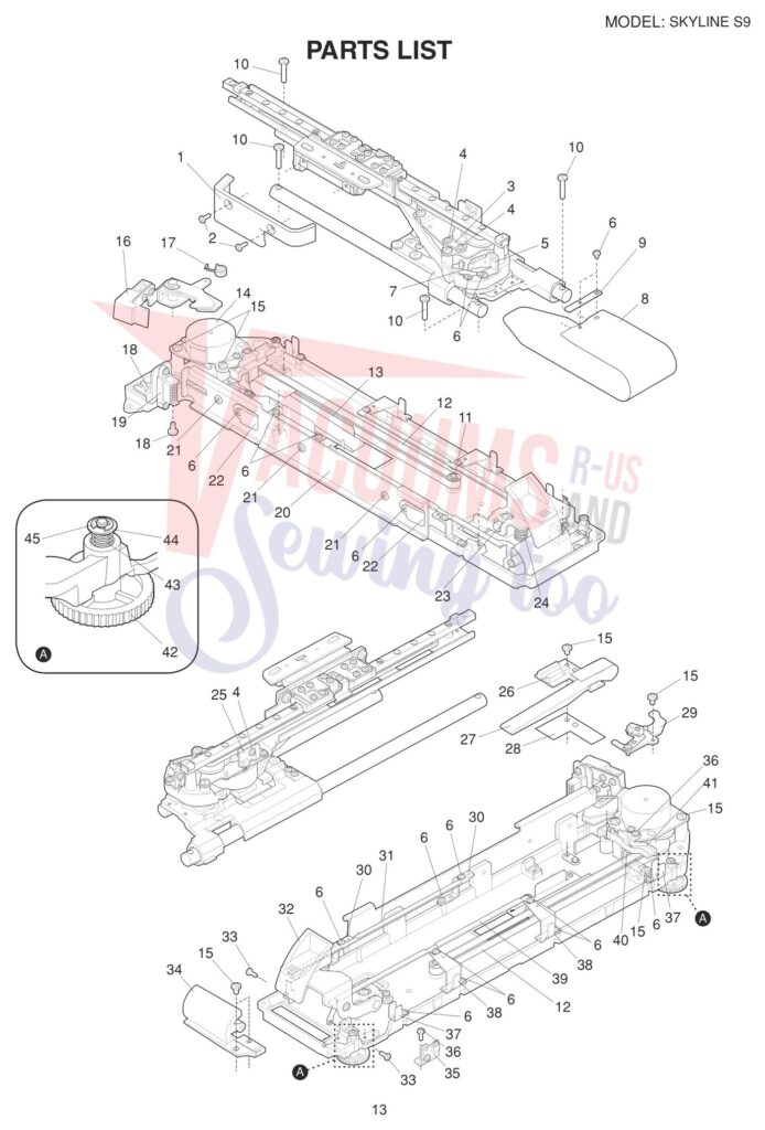 Janome SKS9 exploded schematic diagram (page 5)