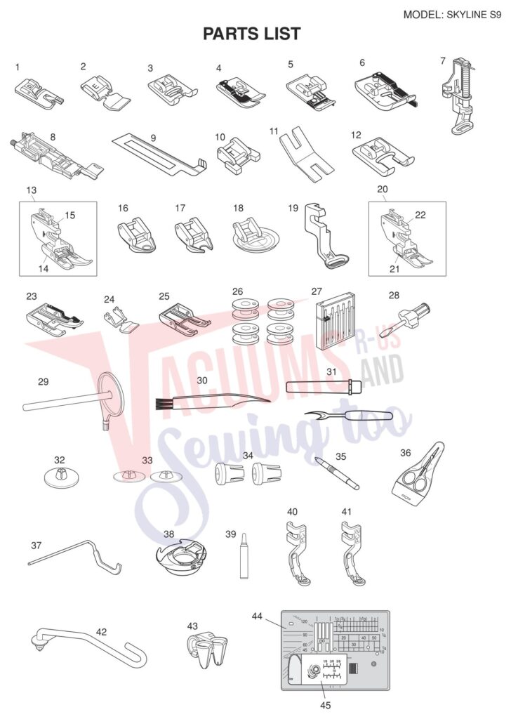 Janome SKS9 exploded schematic diagram (page 6)