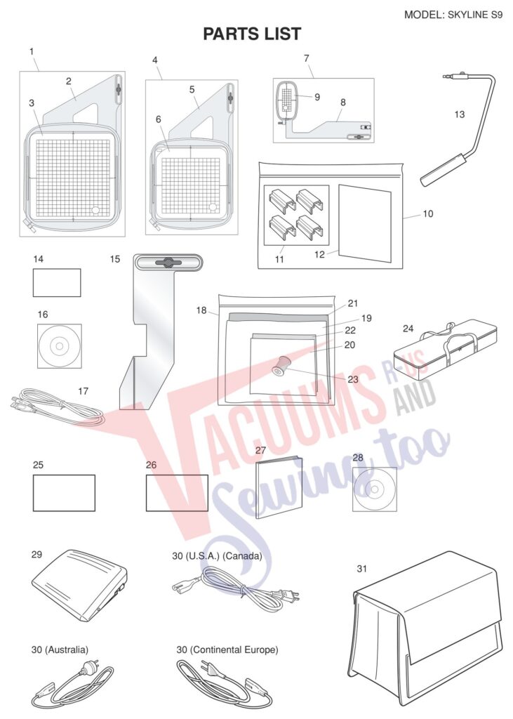 Janome SKS9 exploded schematic diagram (page 7)