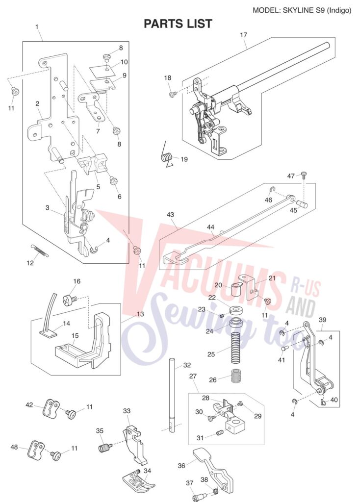Janome SKS9-I V1.1 exploded schematic diagram (page 10)