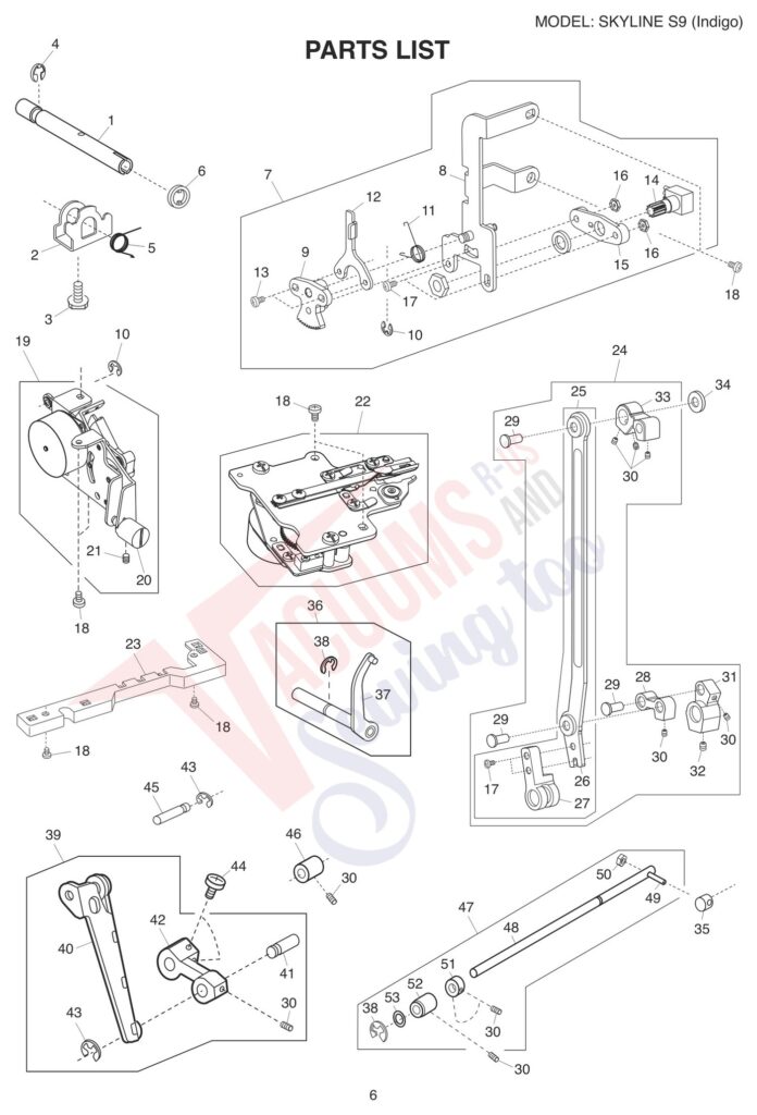 Janome SKS9-I V1.1 exploded schematic diagram (page 12)
