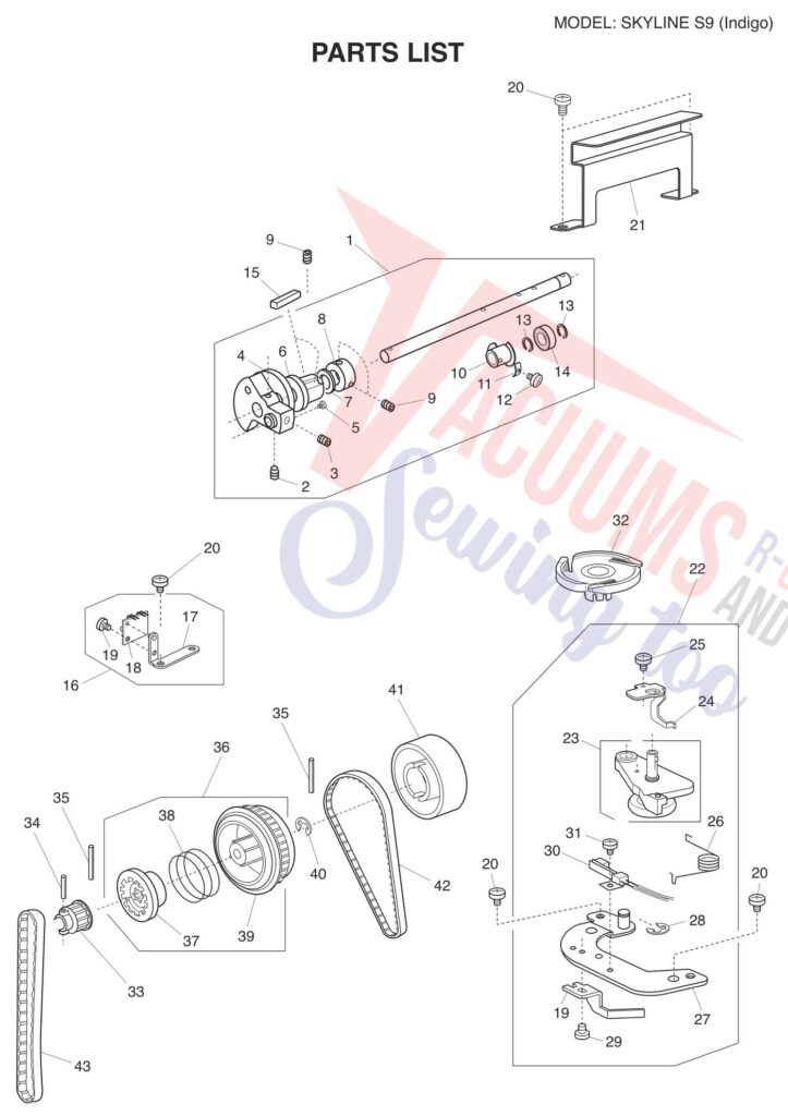 Janome SKS9-I V1.1 exploded schematic diagram (page 13)
