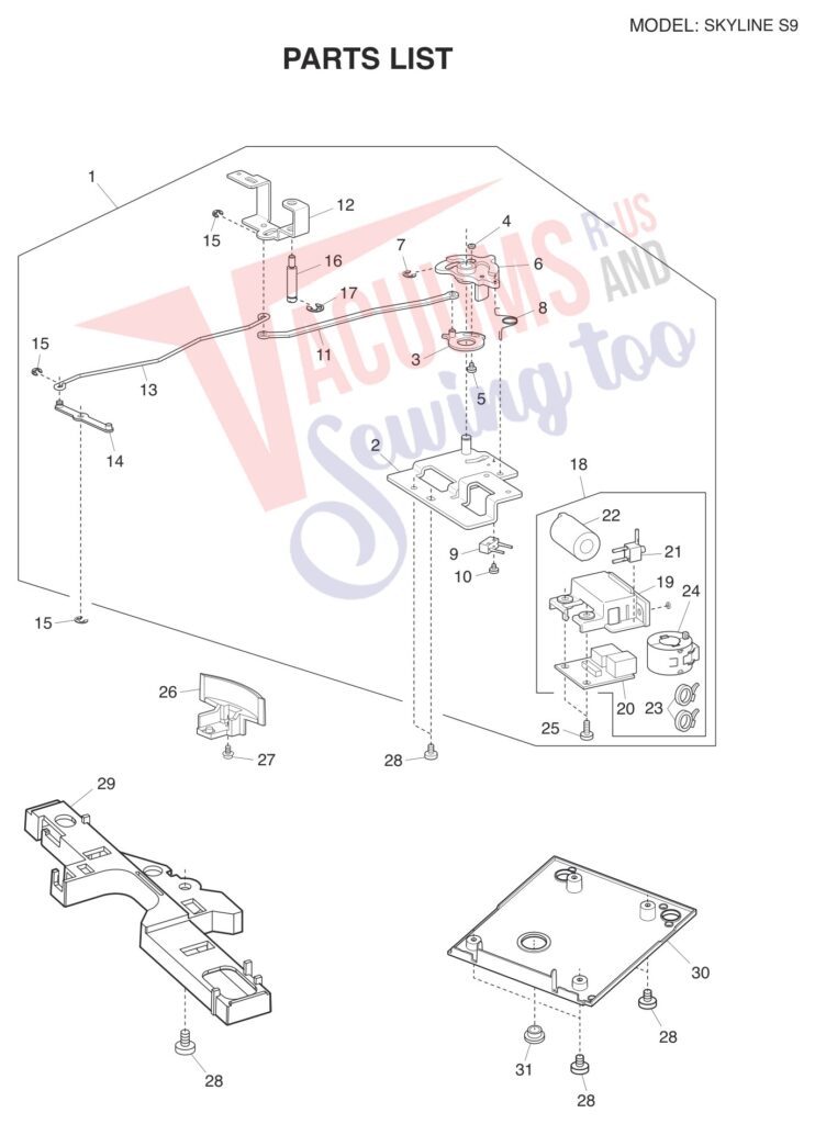 Janome Memorycraft Skyline S9 v1.1 exploded schematic diagram (page 2)
