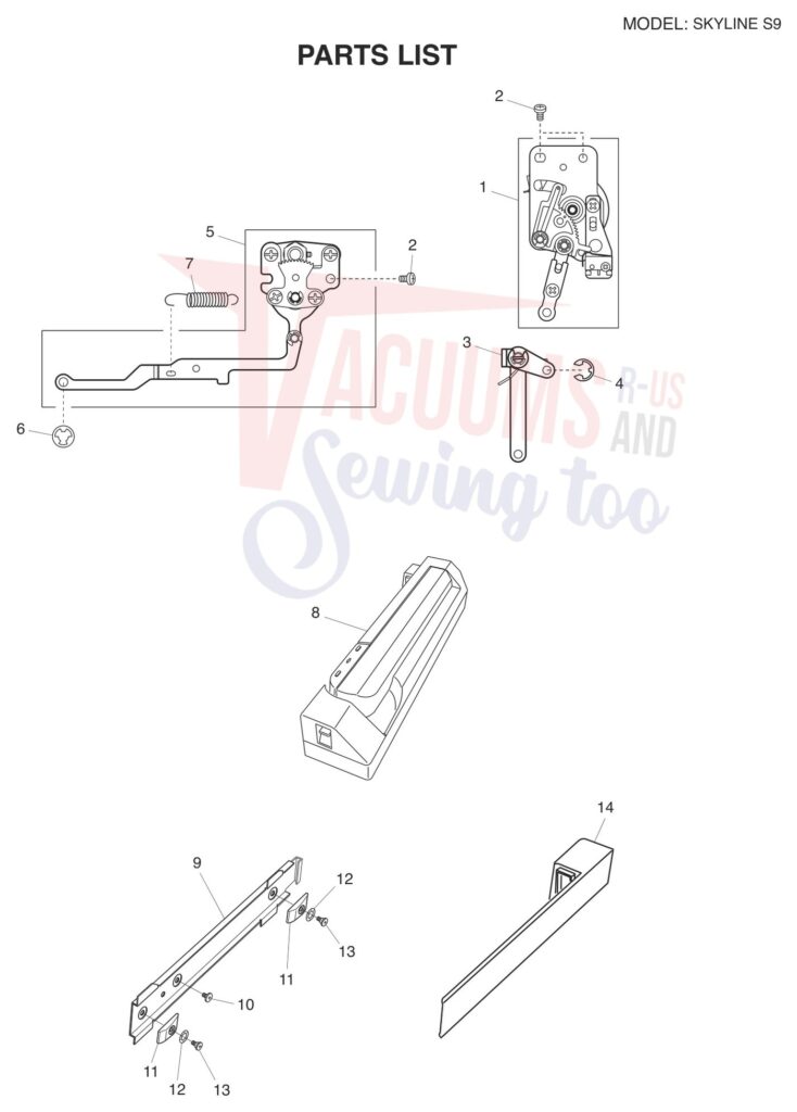 Janome Memorycraft Skyline S9 v1.1 exploded schematic diagram (page 3)