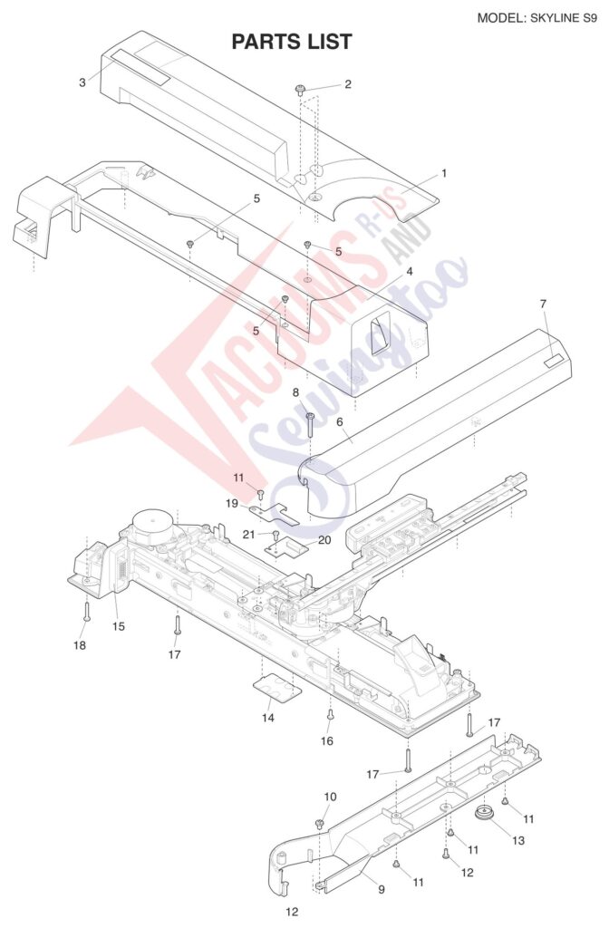 Janome Memorycraft Skyline S9 v1.1 exploded schematic diagram (page 4)