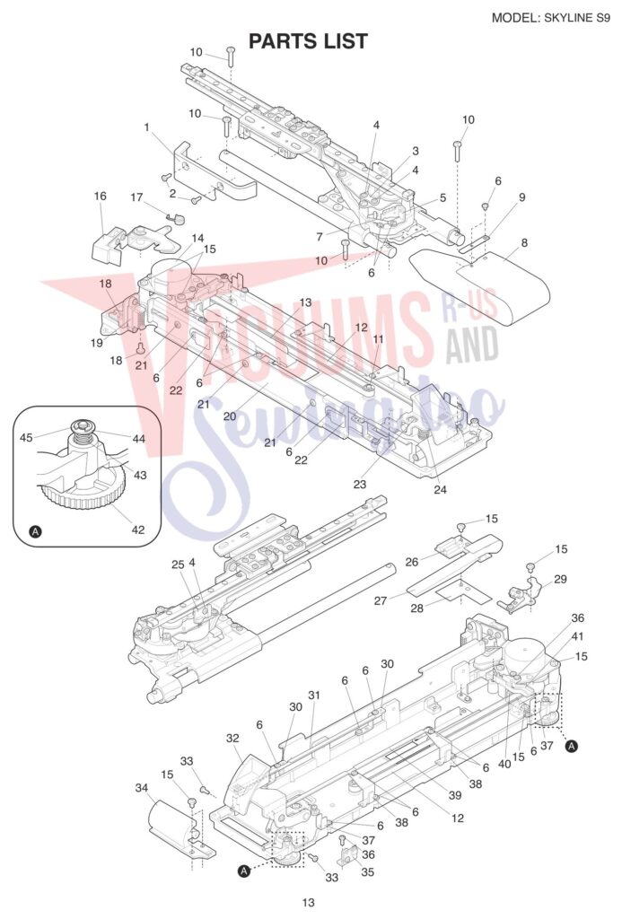 Janome Memorycraft Skyline S9 v1.1 exploded schematic diagram (page 5)