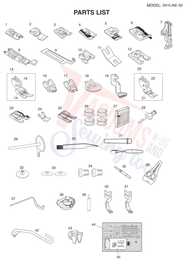 Janome Memorycraft Skyline S9 v1.1 exploded schematic diagram (page 6)