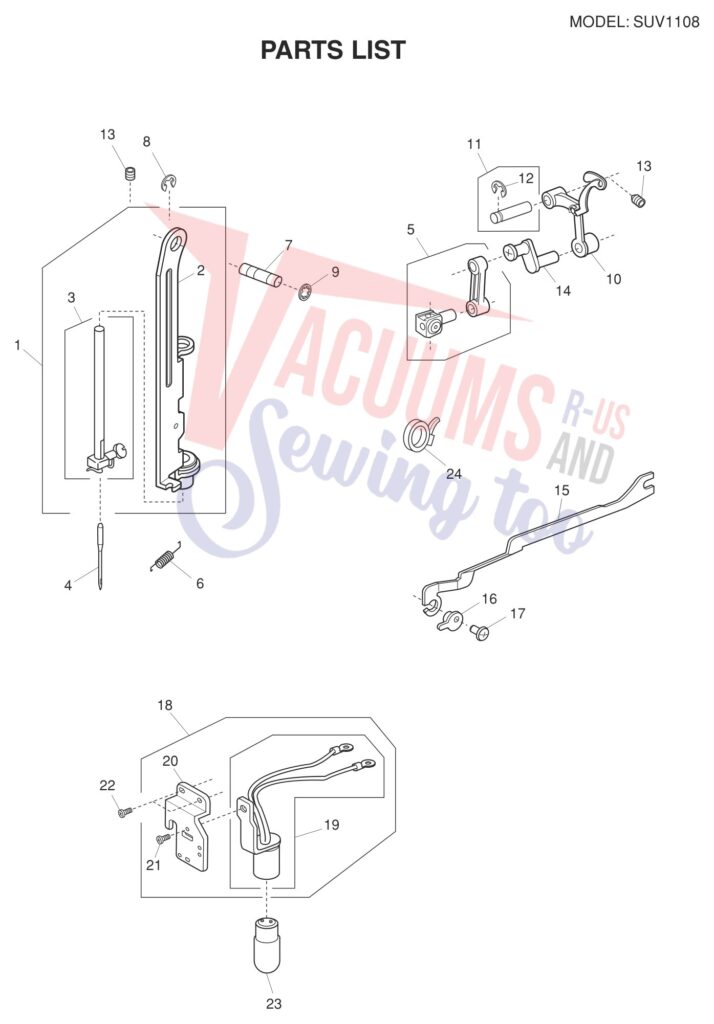 Janome SUV1108 V2 exploded schematic diagram (page 3)