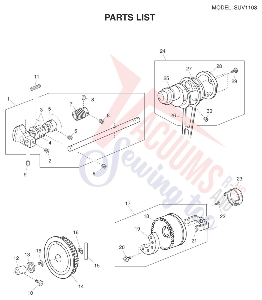 Janome SUV1108 V2 exploded schematic diagram (page 4)
