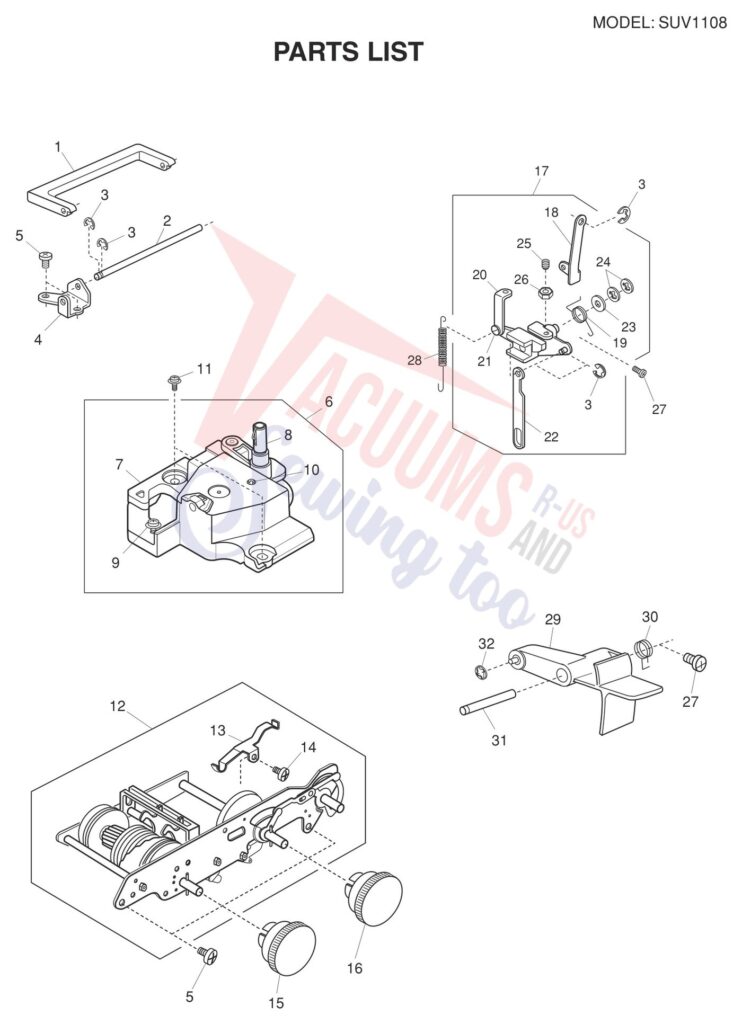 Janome SUV1108 V2 exploded schematic diagram (page 5)