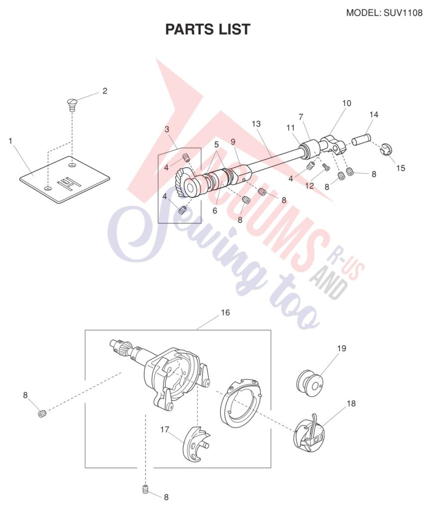 Janome SUV1108 V2 exploded schematic diagram (page 6)