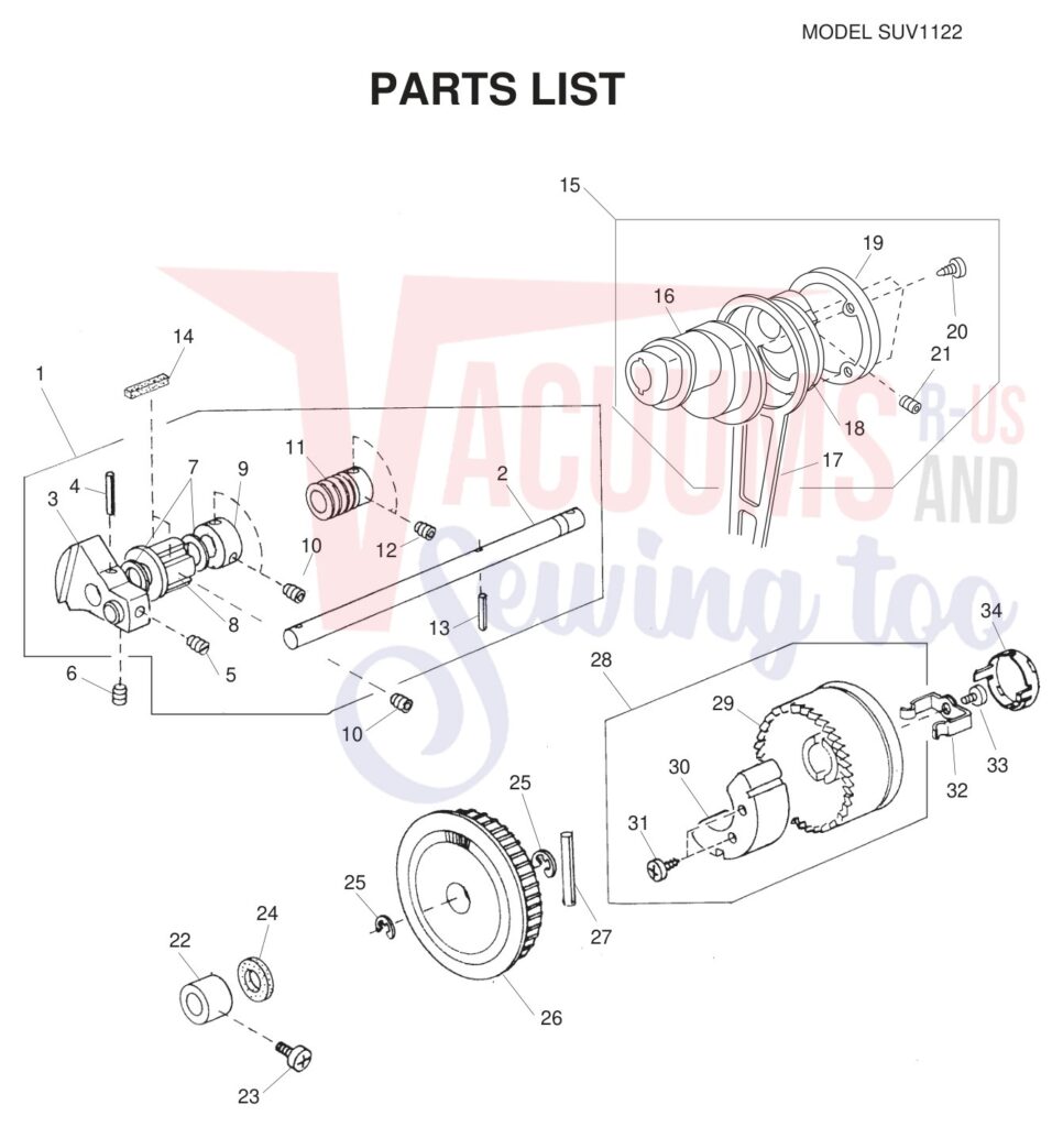 Janome SUV1122 exploded schematic diagram (page 4)