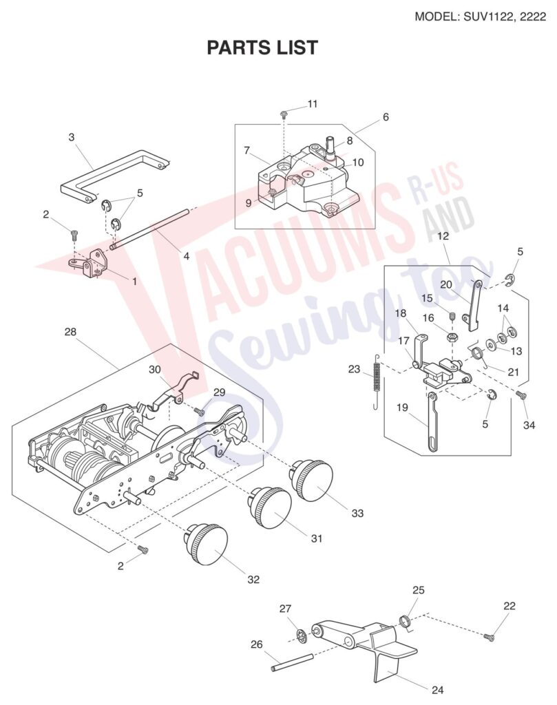 Janome 2222 exploded schematic diagram (page 5)