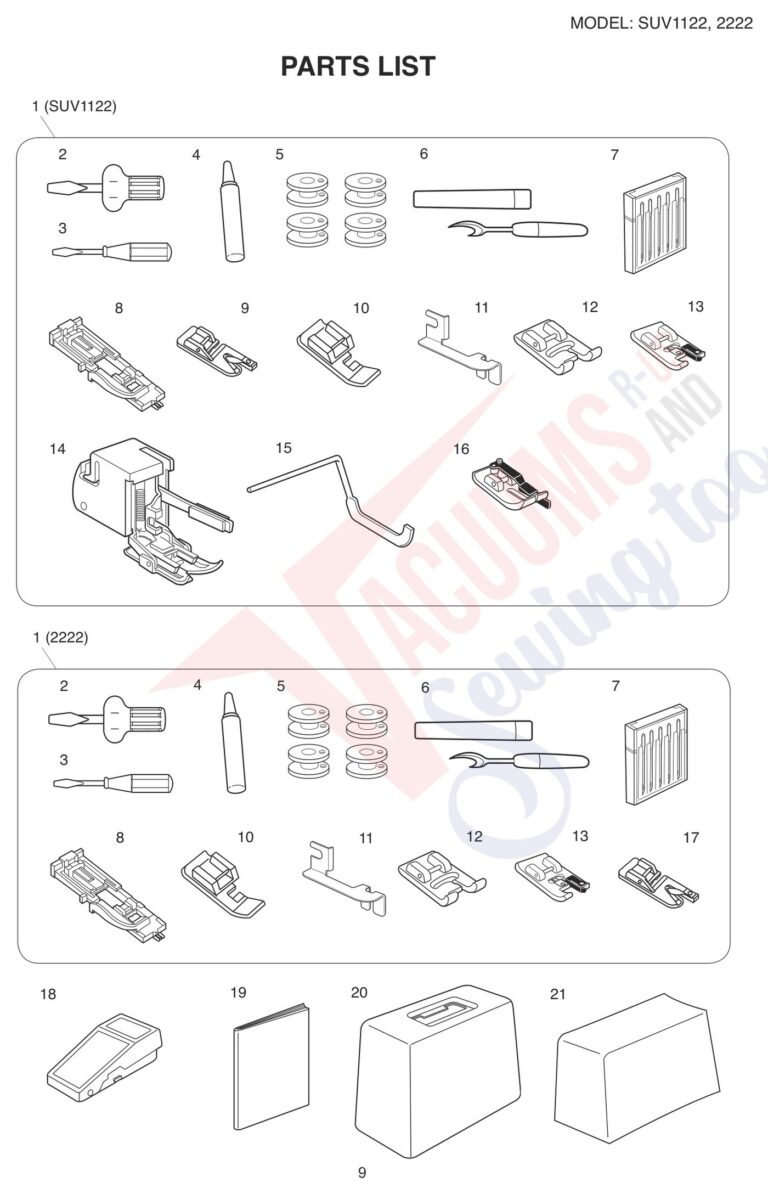 Janome 2222 schematic page 9 preview