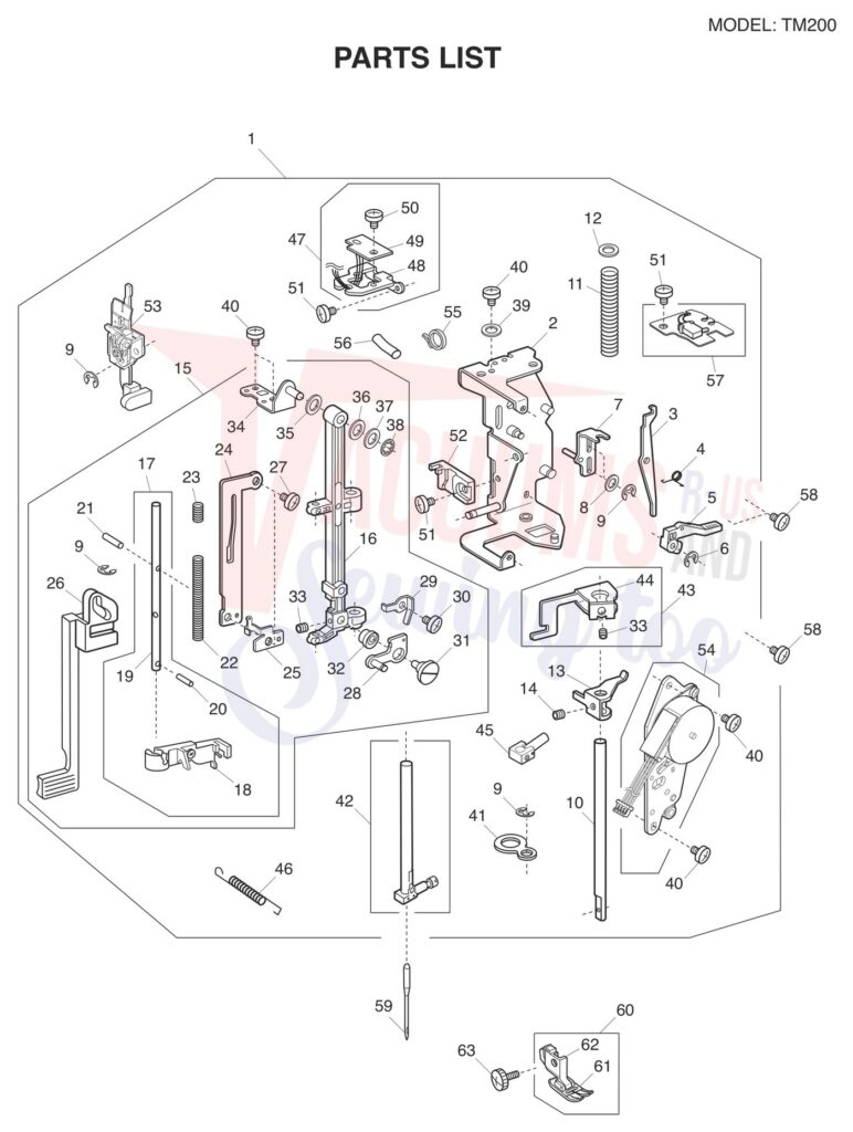 Janome TM200 exploded schematic diagram (page 2)
