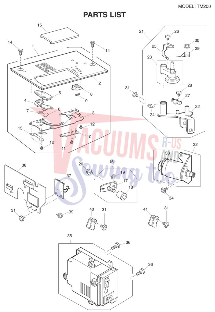 Janome TM200 exploded schematic diagram (page 4)