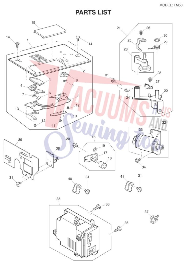 Janome TM50 exploded schematic diagram (page 4)