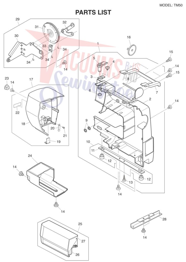Janome TM50 exploded schematic diagram (page 5)