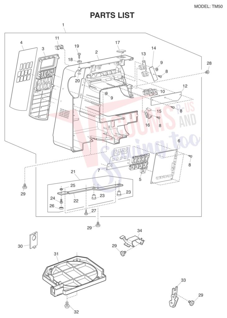 Janome TM50 exploded schematic diagram (page 6)