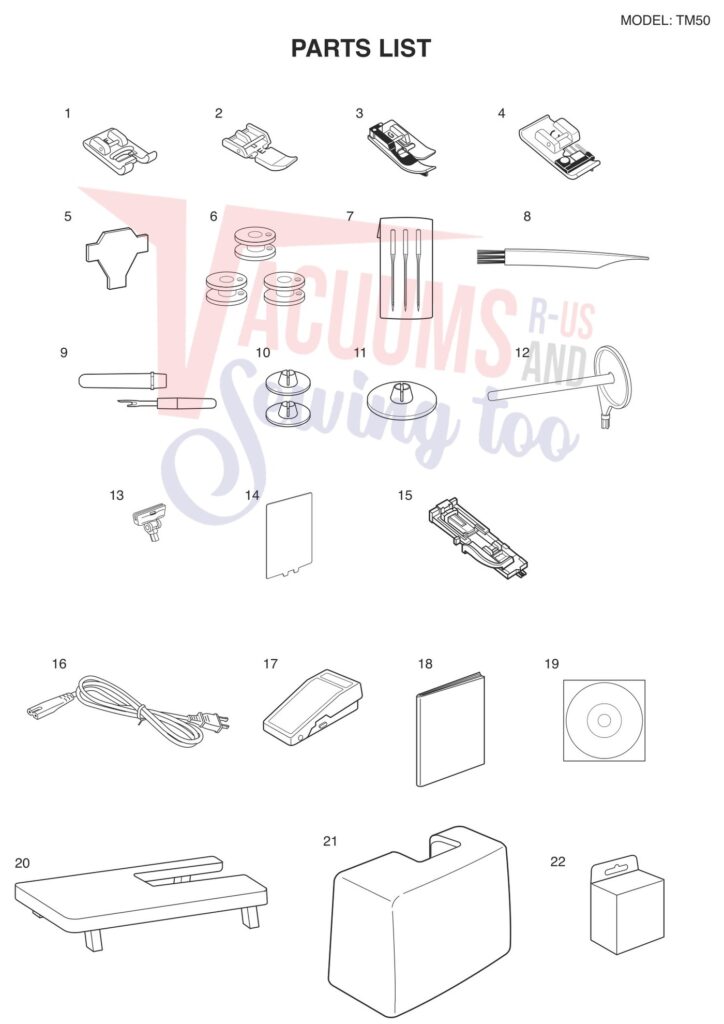 Janome TM50 exploded schematic diagram (page 7)