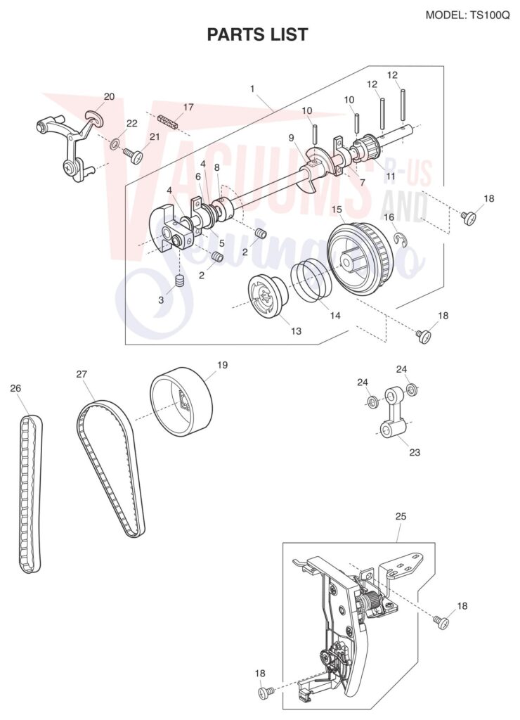 Janome TS100Q exploded schematic diagram (page 1)