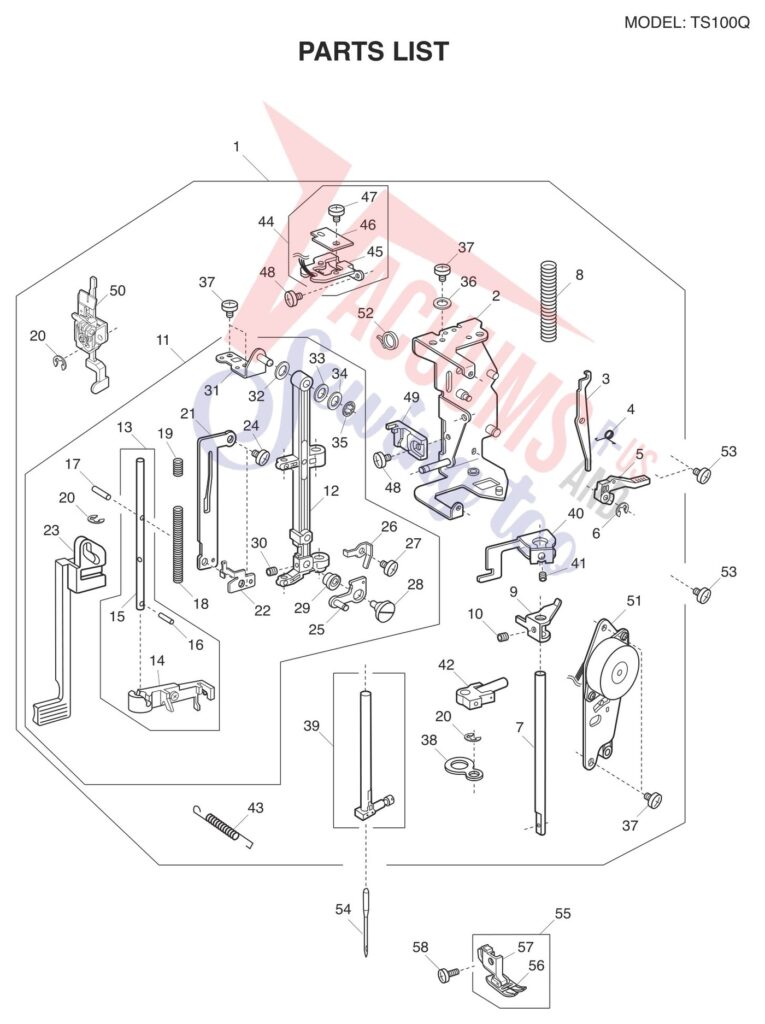 Janome TS100Q exploded schematic diagram (page 2)