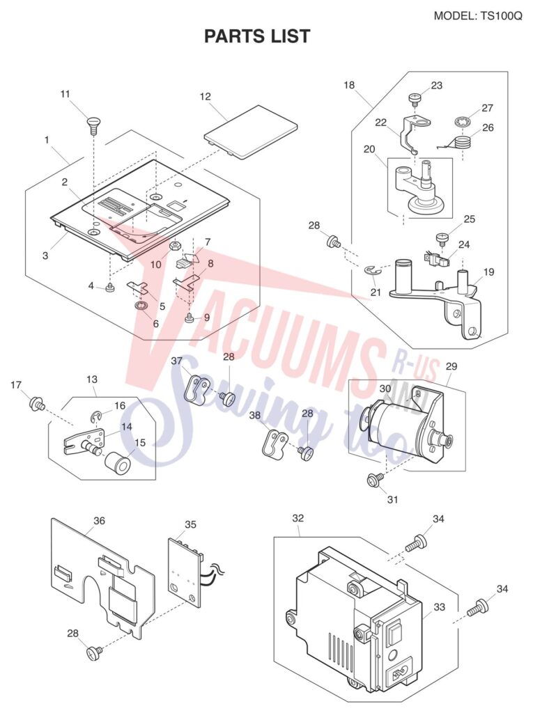 Janome TS100Q exploded schematic diagram (page 4)