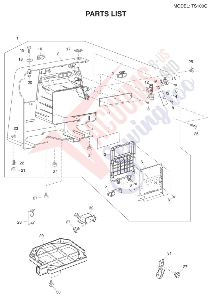 Janome TS100Q exploded schematic diagram (page 6)