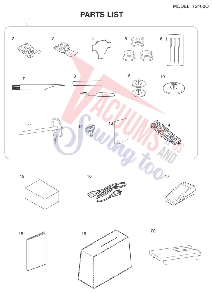 Janome TS100Q exploded schematic diagram (page 7)