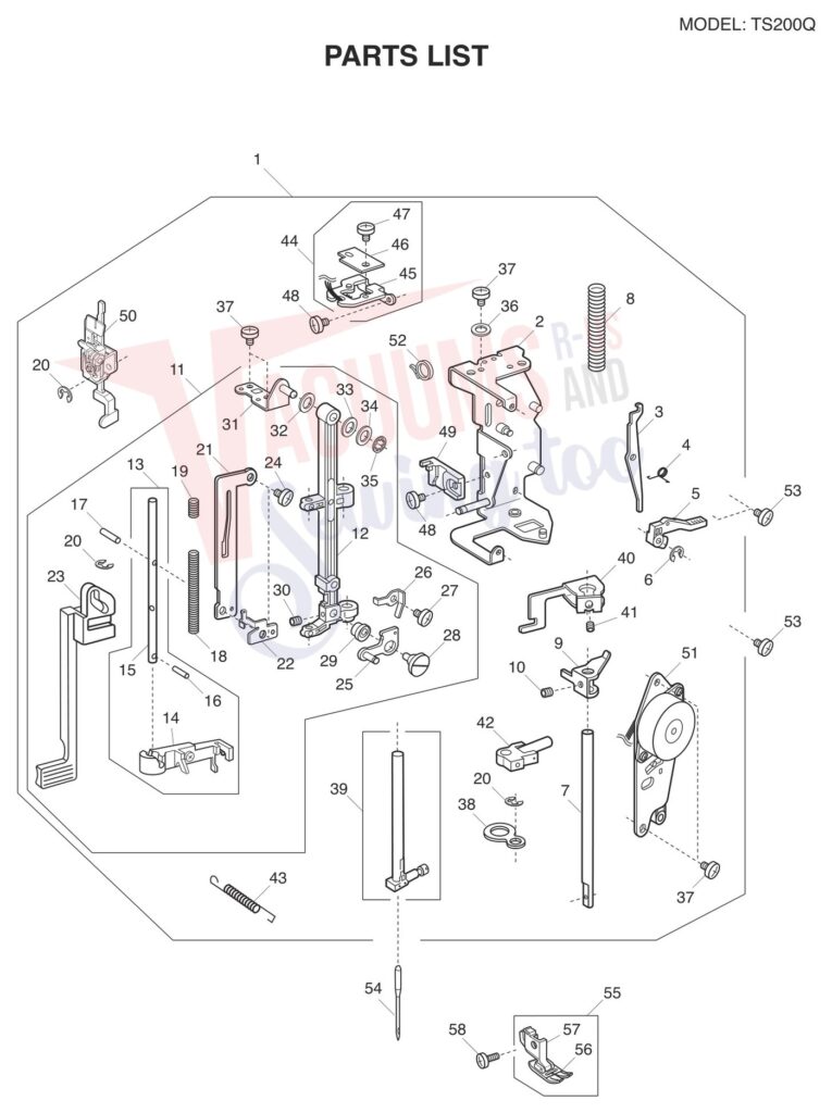 Janome TS200Q exploded schematic diagram (page 2)