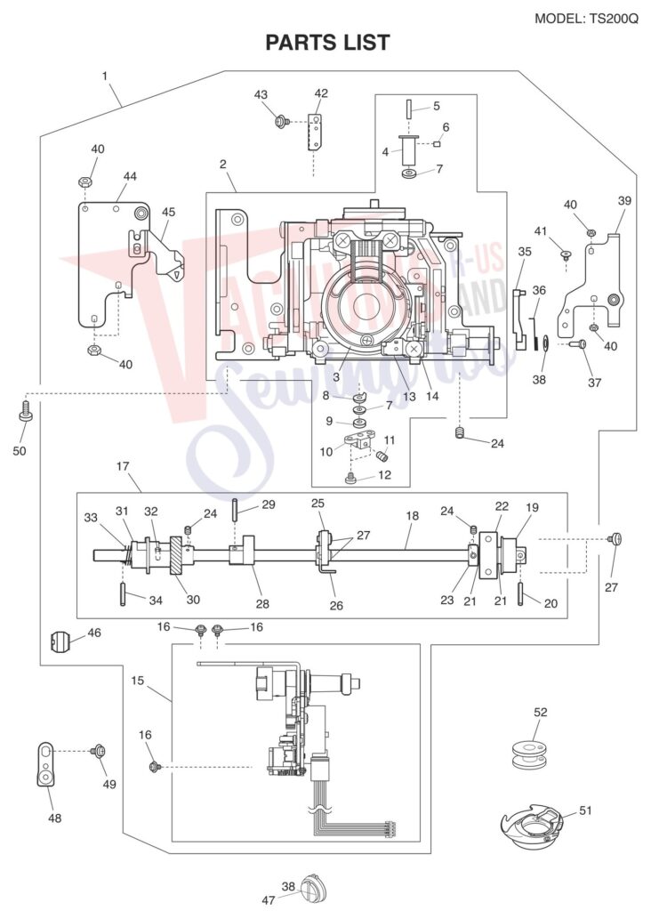 Janome TS200Q exploded schematic diagram (page 3)