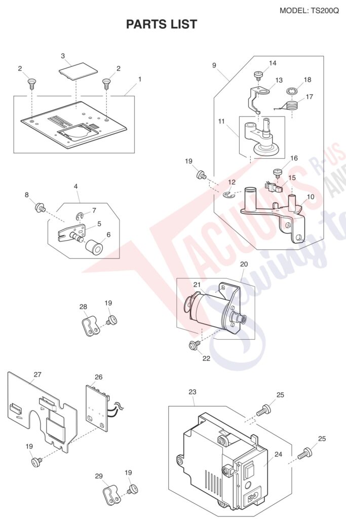 Janome TS200Q exploded schematic diagram (page 4)