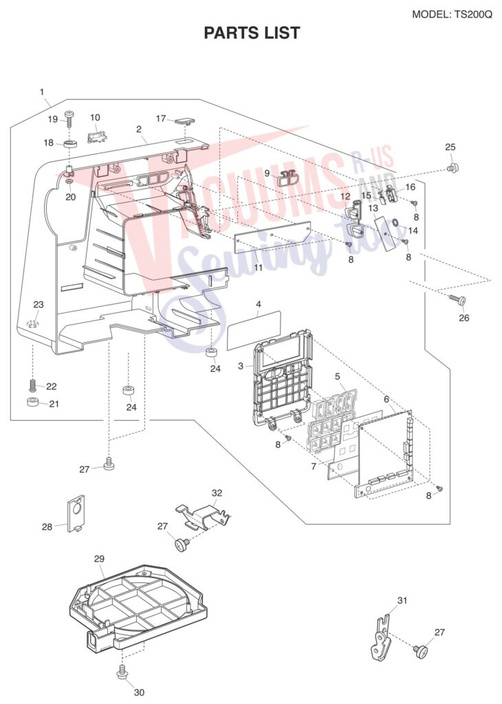 Janome TS200Q exploded schematic diagram (page 6)