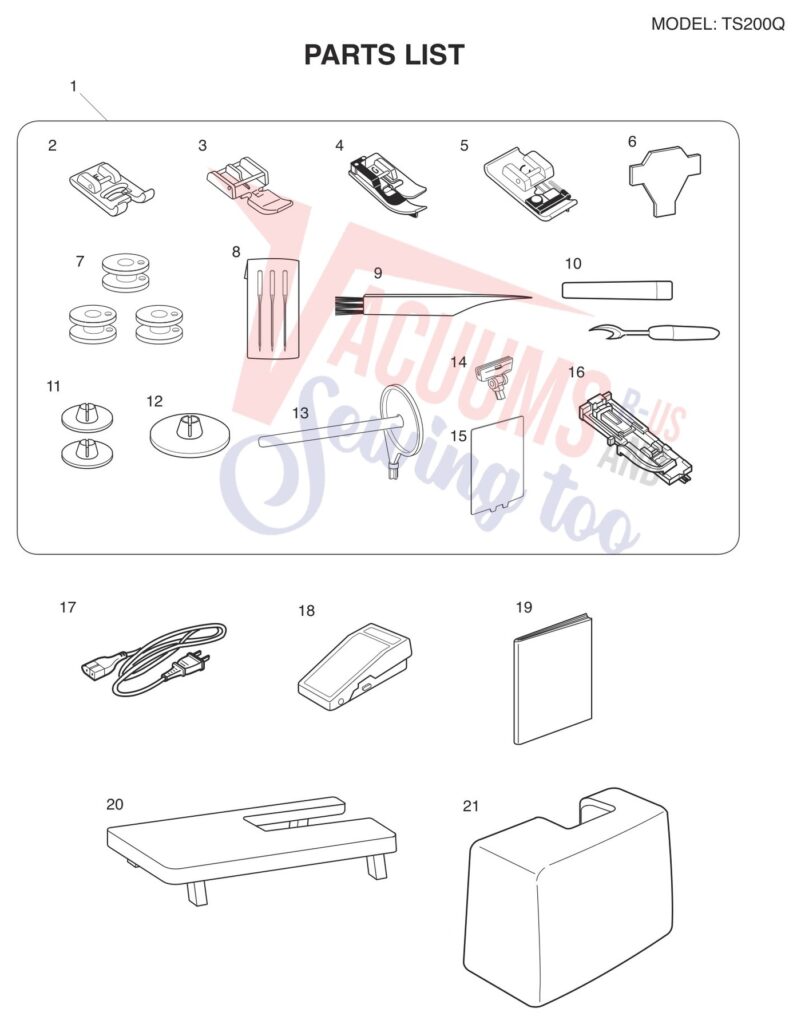Janome TS200Q exploded schematic diagram (page 7)