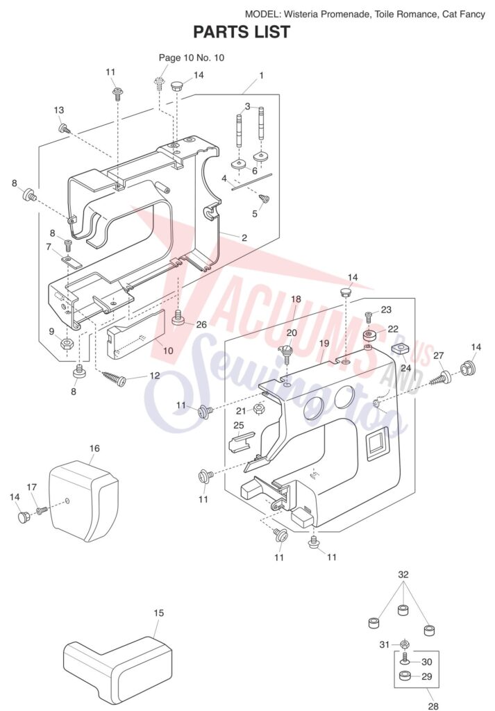 Janome Cat Fancy exploded schematic diagram (page 1)