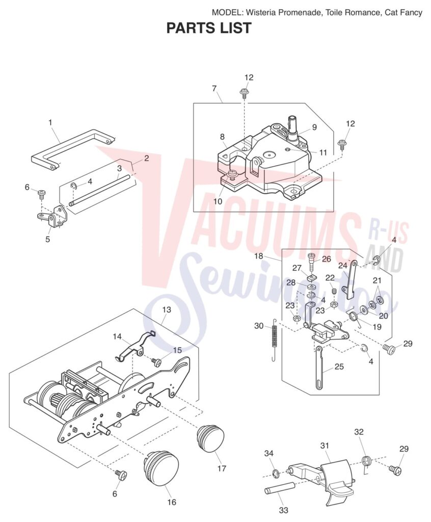 Janome Cat Fancy exploded schematic diagram (page 5)