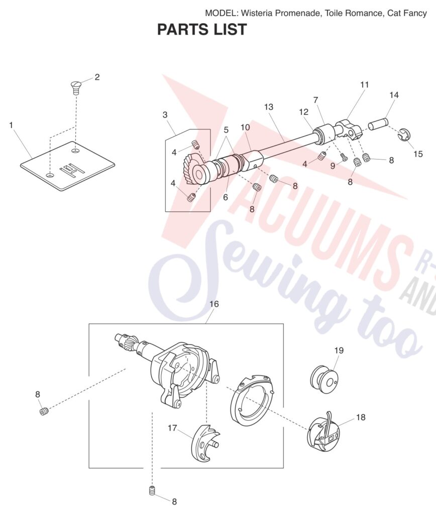 Janome Cat Fancy exploded schematic diagram (page 6)