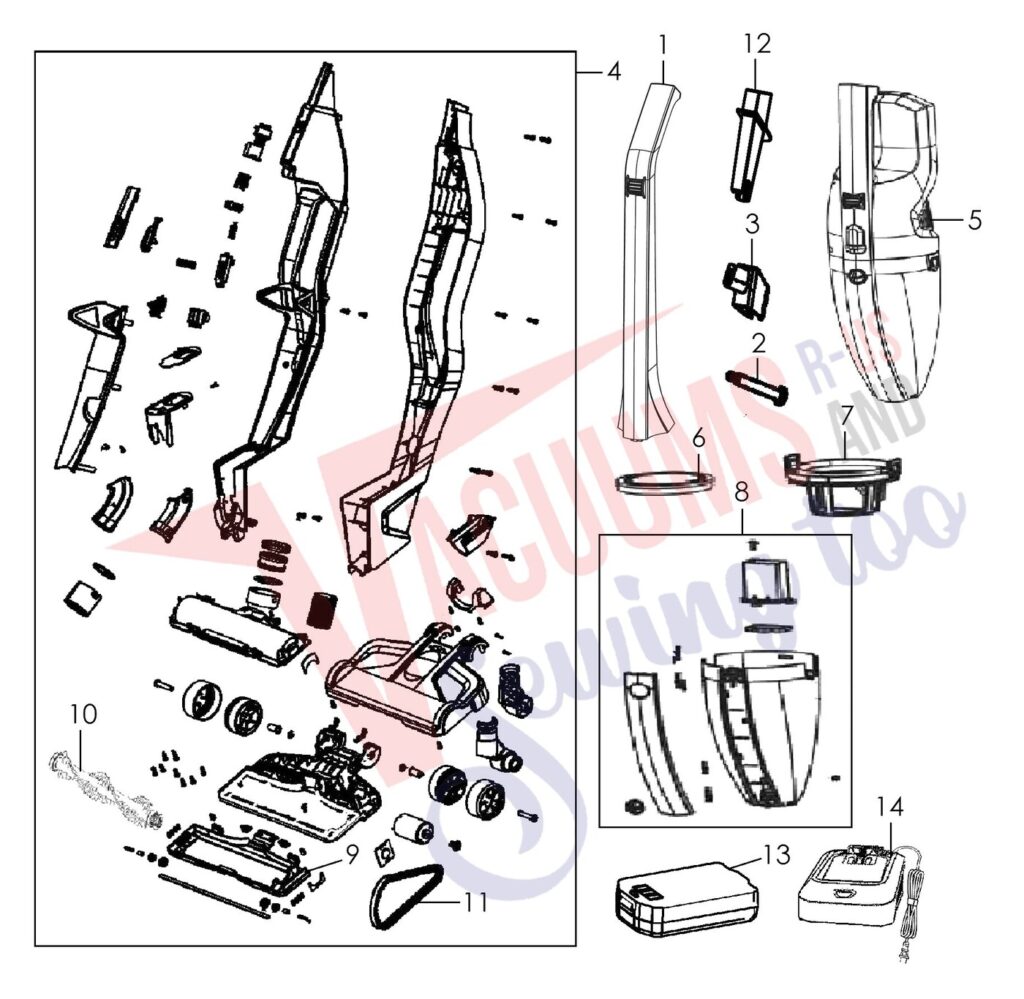 Hoover bh52100rm exploded schematic diagram (page 1)